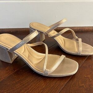 CL by Laundry Women's Strappy Heels in Gold